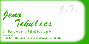 jeno tekulics business card